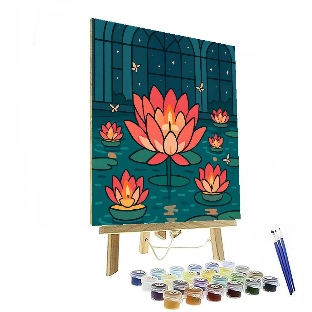 Lanternlit Floating Flowers Conservatory Painting by numbers kit