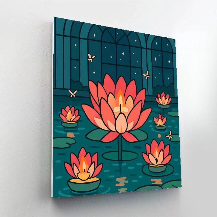 Lanternlit Floating Flowers Conservatory Painting by numbers kit