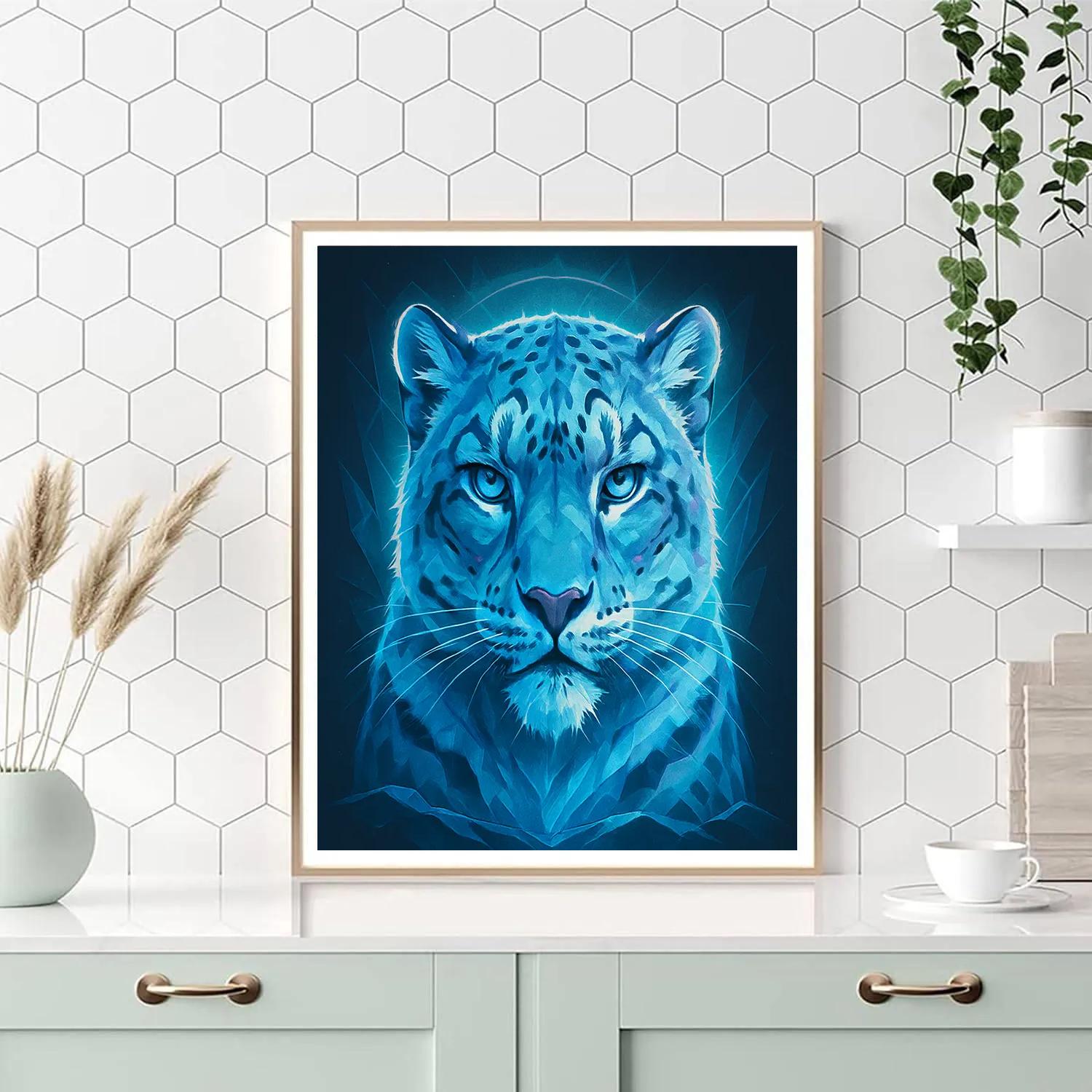 Prismatic Snow Leopard Sentinel Number painting