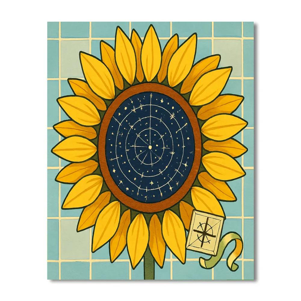Orbiting Sunflower Seed Atlas Paint by numbers kits