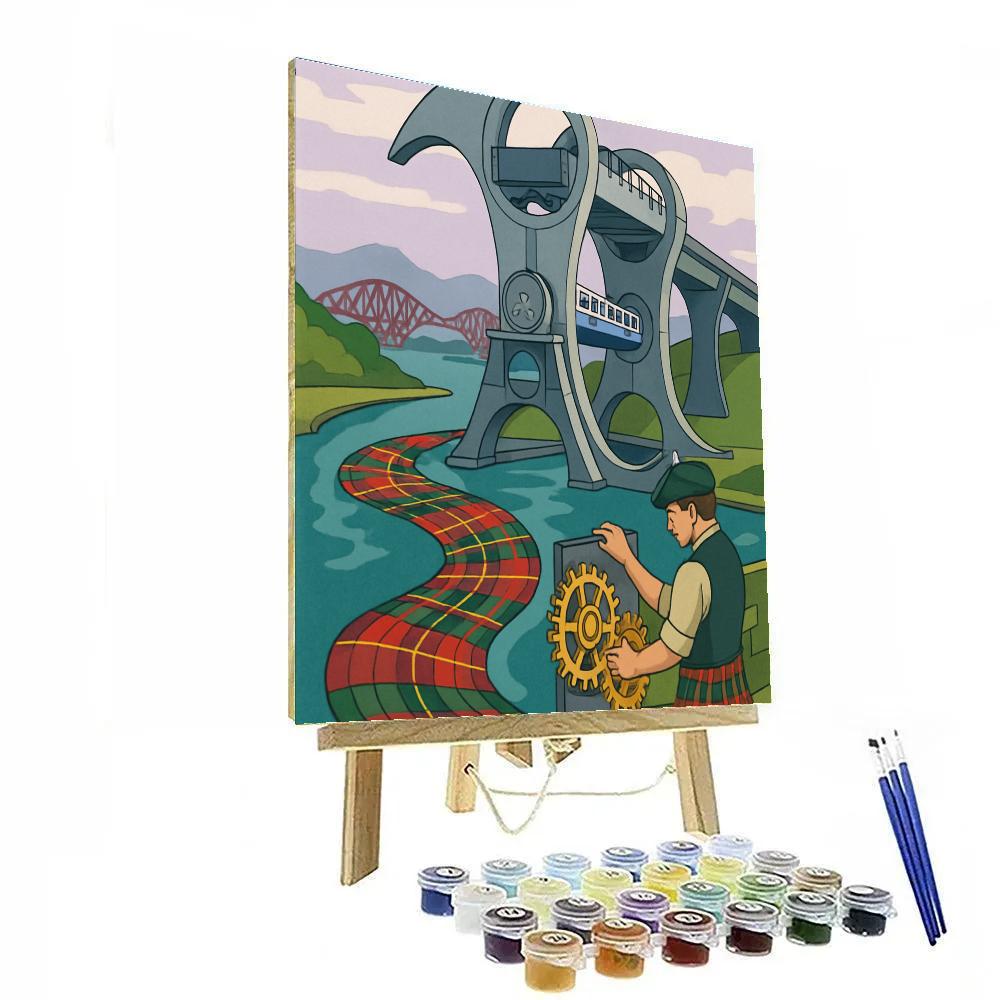 Clockwork Causeway Scotland Dreamscape painting number kit
