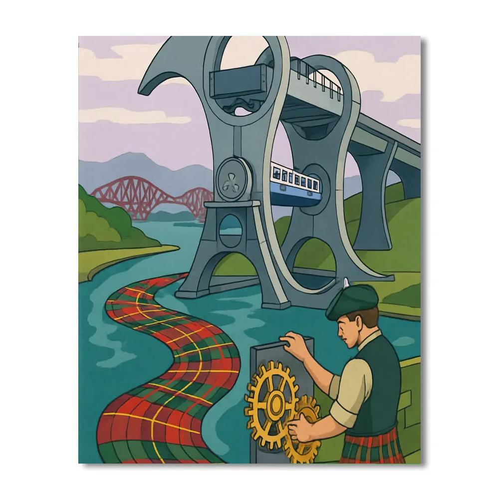 Clockwork Causeway Scotland Dreamscape painting number kit