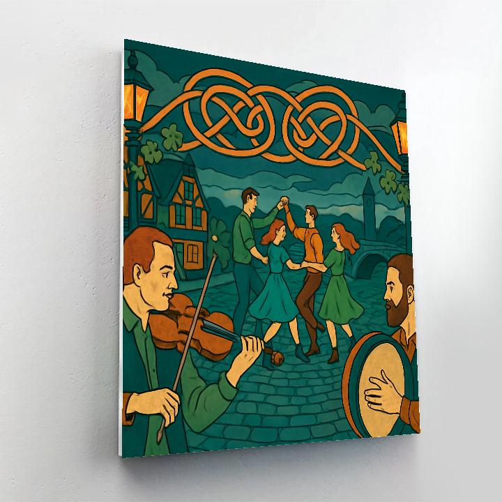 Lanternlit Market In Ireland Numbered painting kits