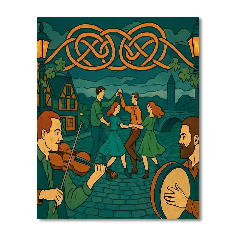 Lanternlit Market In Ireland Numbered painting kits