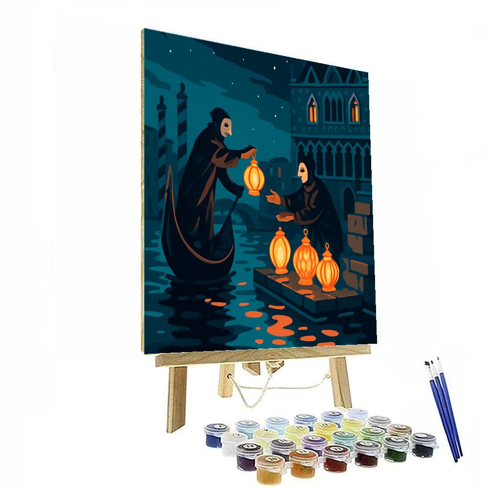 Moonlit Glassmaker Carnival Venice Scene Painting by numbers kit