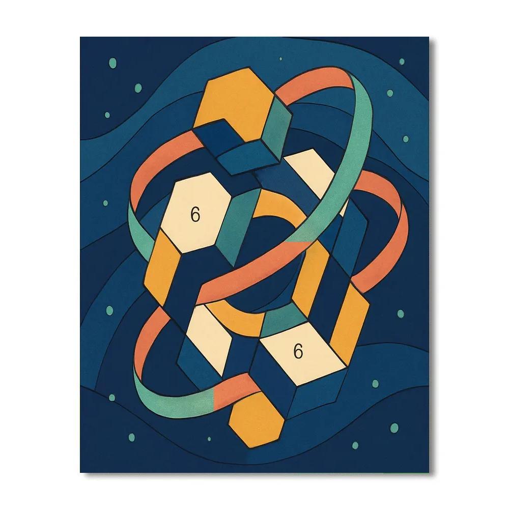 Tessellated Orbit Abstract paint by number