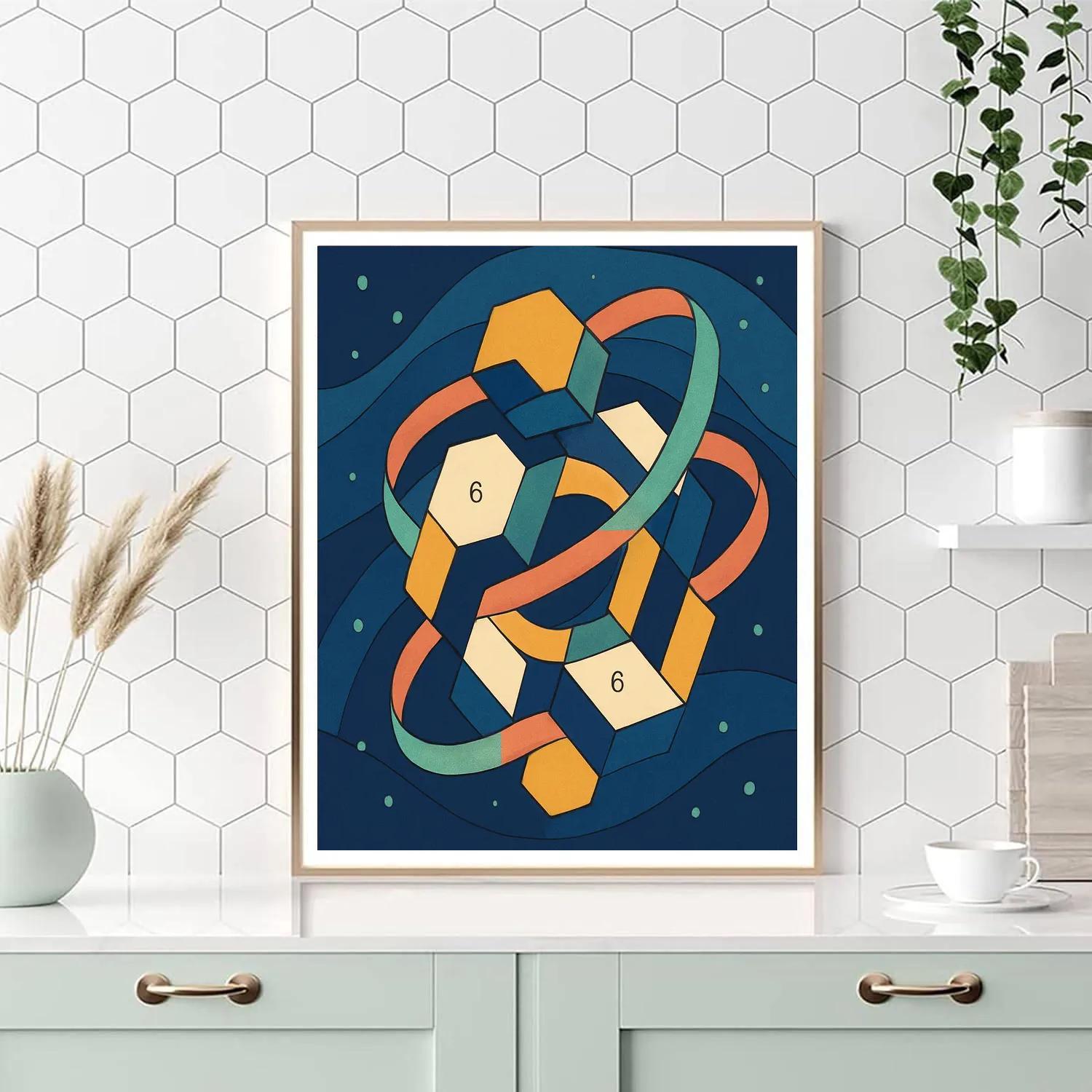 Tessellated Orbit Abstract paint by number