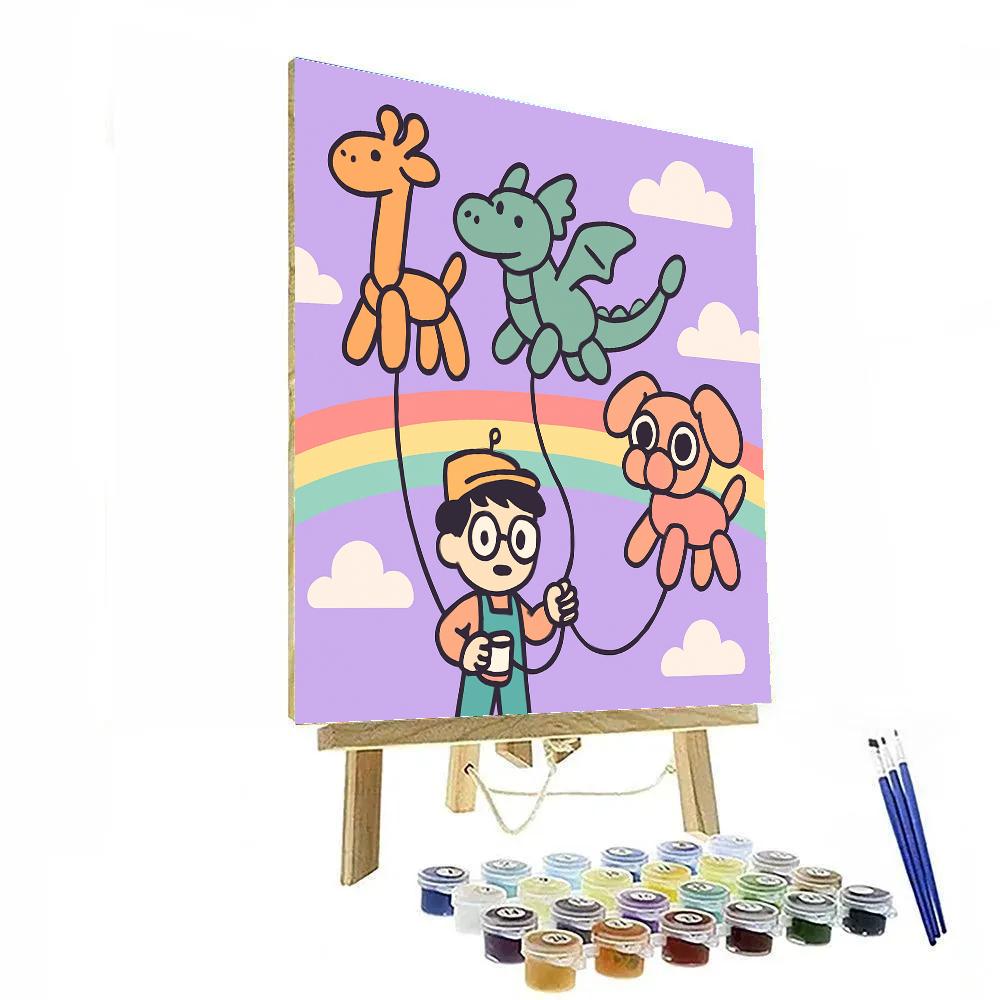 Sky Garden Parade Of The Balloon Beasts paint by color