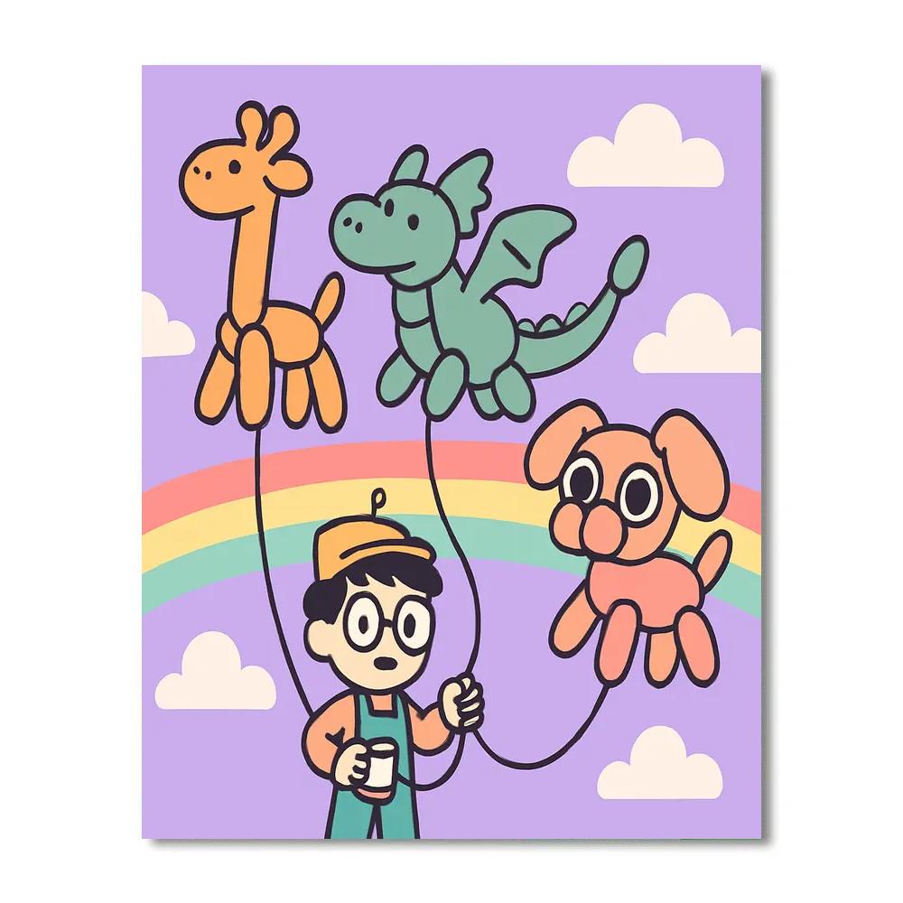 Sky Garden Parade Of The Balloon Beasts paint by color