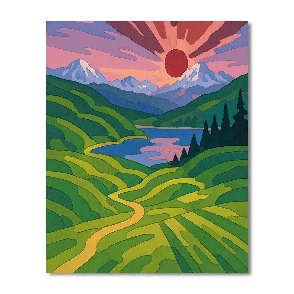 Meadow With Landscape Echo Ridges paint by number