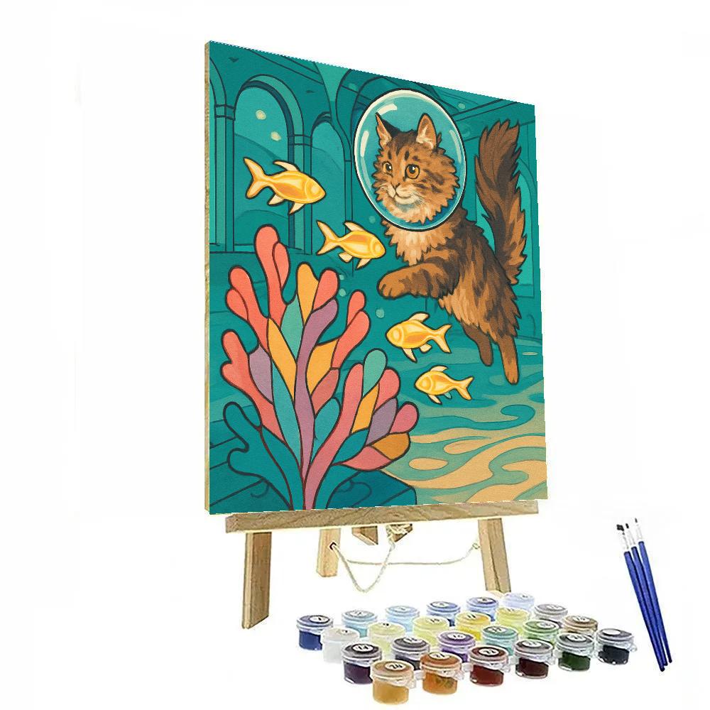 Glass Reef With Cat Guardian Numbered painting kits