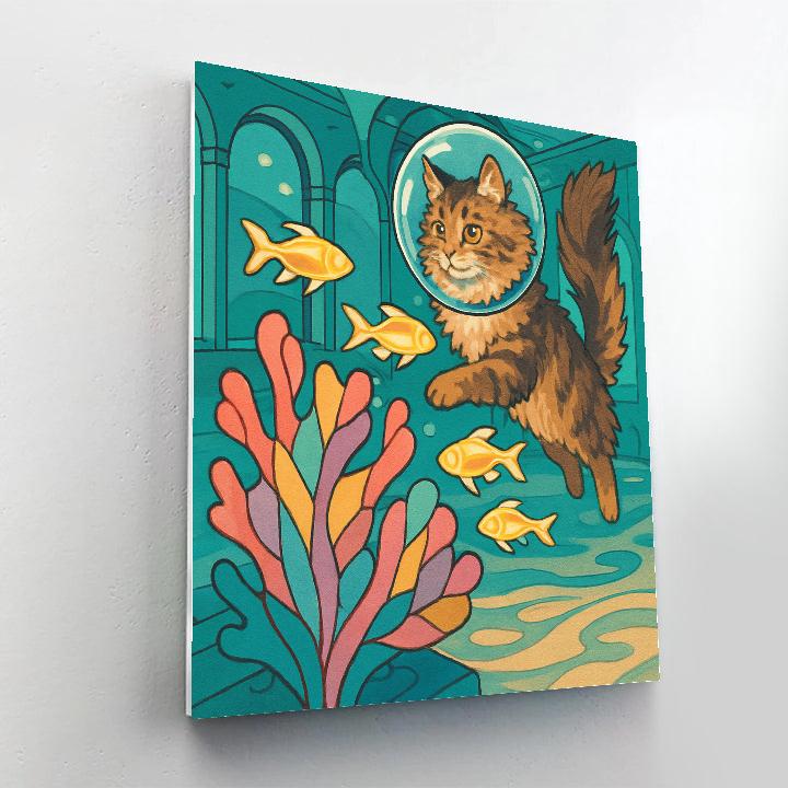 Glass Reef With Cat Guardian Numbered painting kits