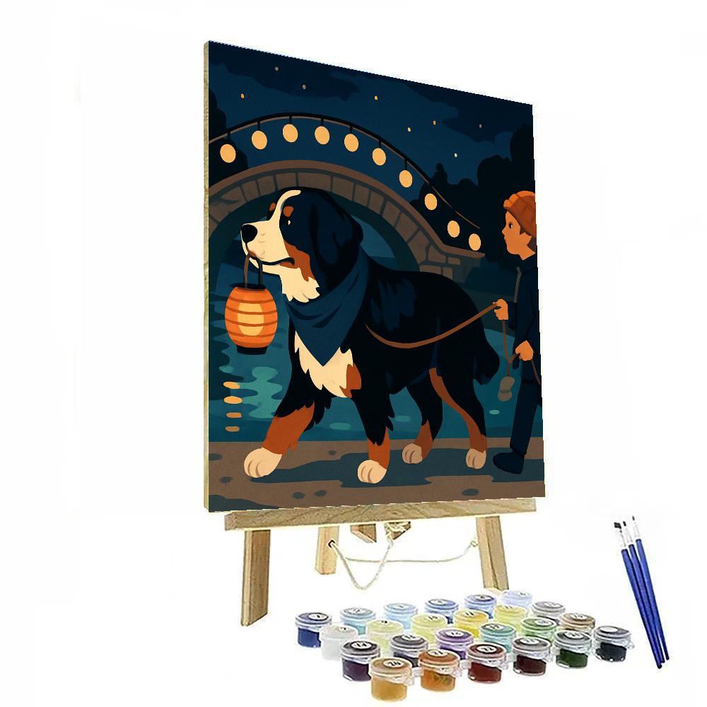 Lantern Parade With Dog Companions paint by numbers