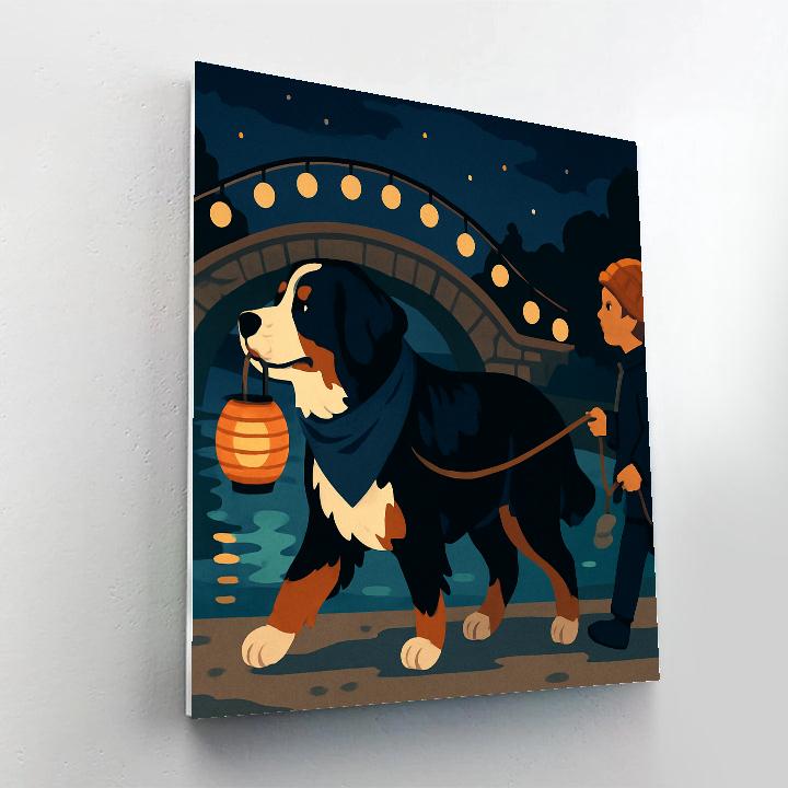 Lantern Parade With Dog Companions paint by numbers
