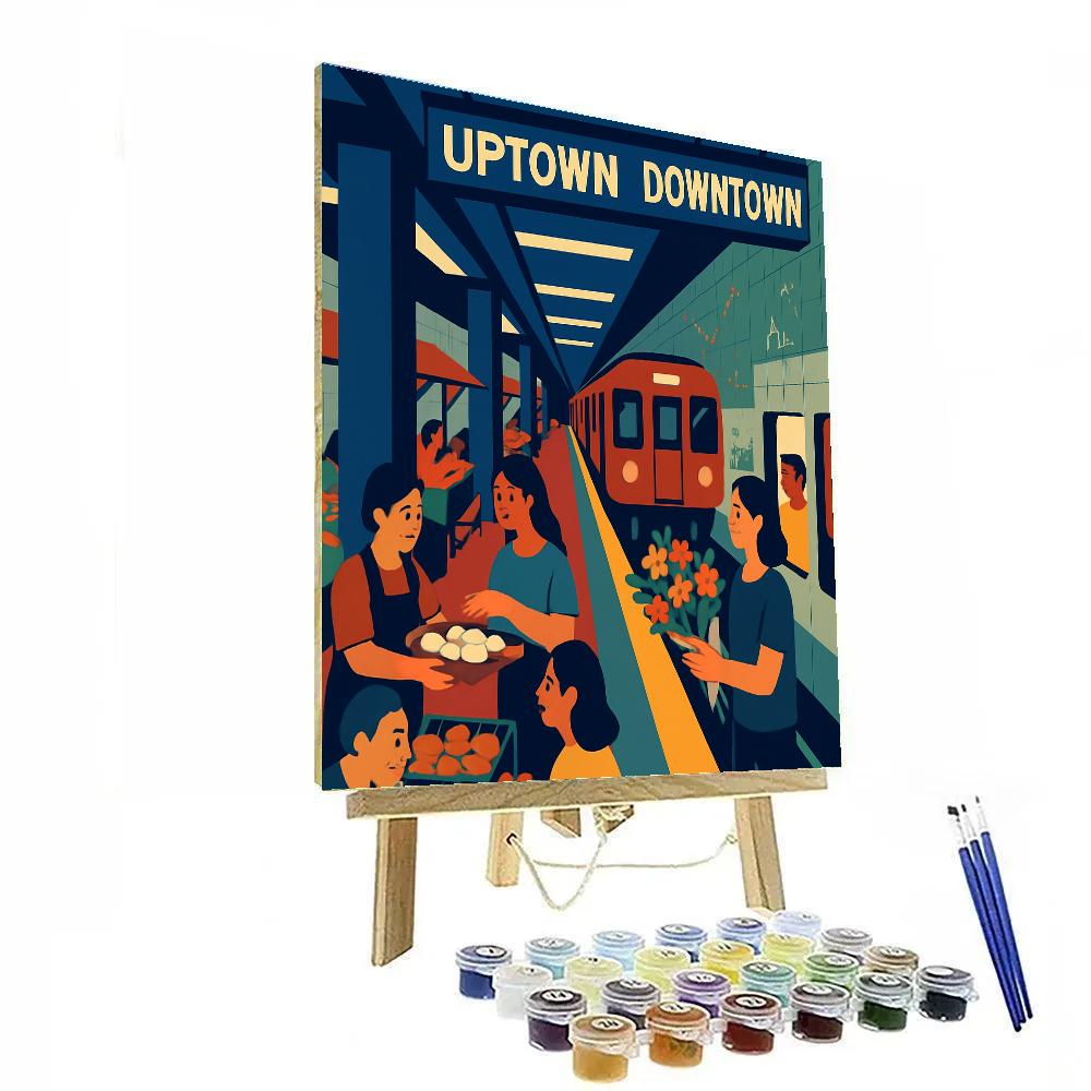 Subway Mosaic With New York Night Market Paint by numbers kits