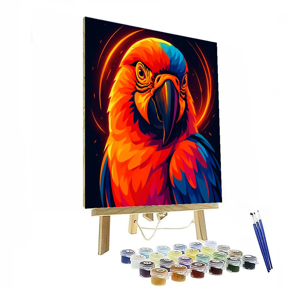 Solar Flare Macaw Crown Paint by numbers art