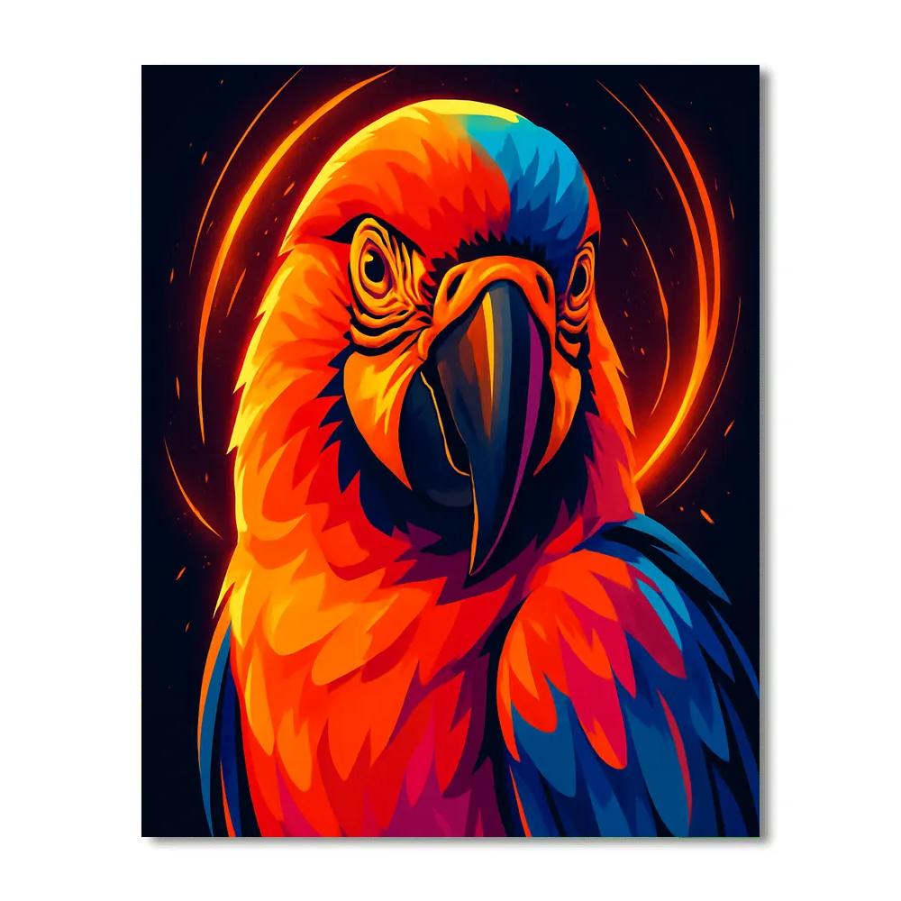 Solar Flare Macaw Crown Paint by numbers art