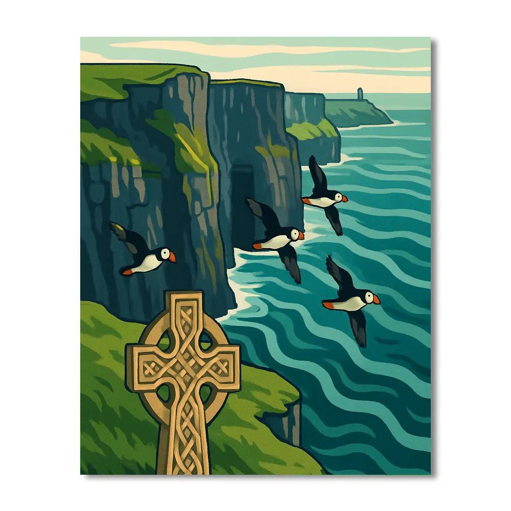 Atlantic Cliffs, Ireland Crafted Horizon DIY paint by numbers