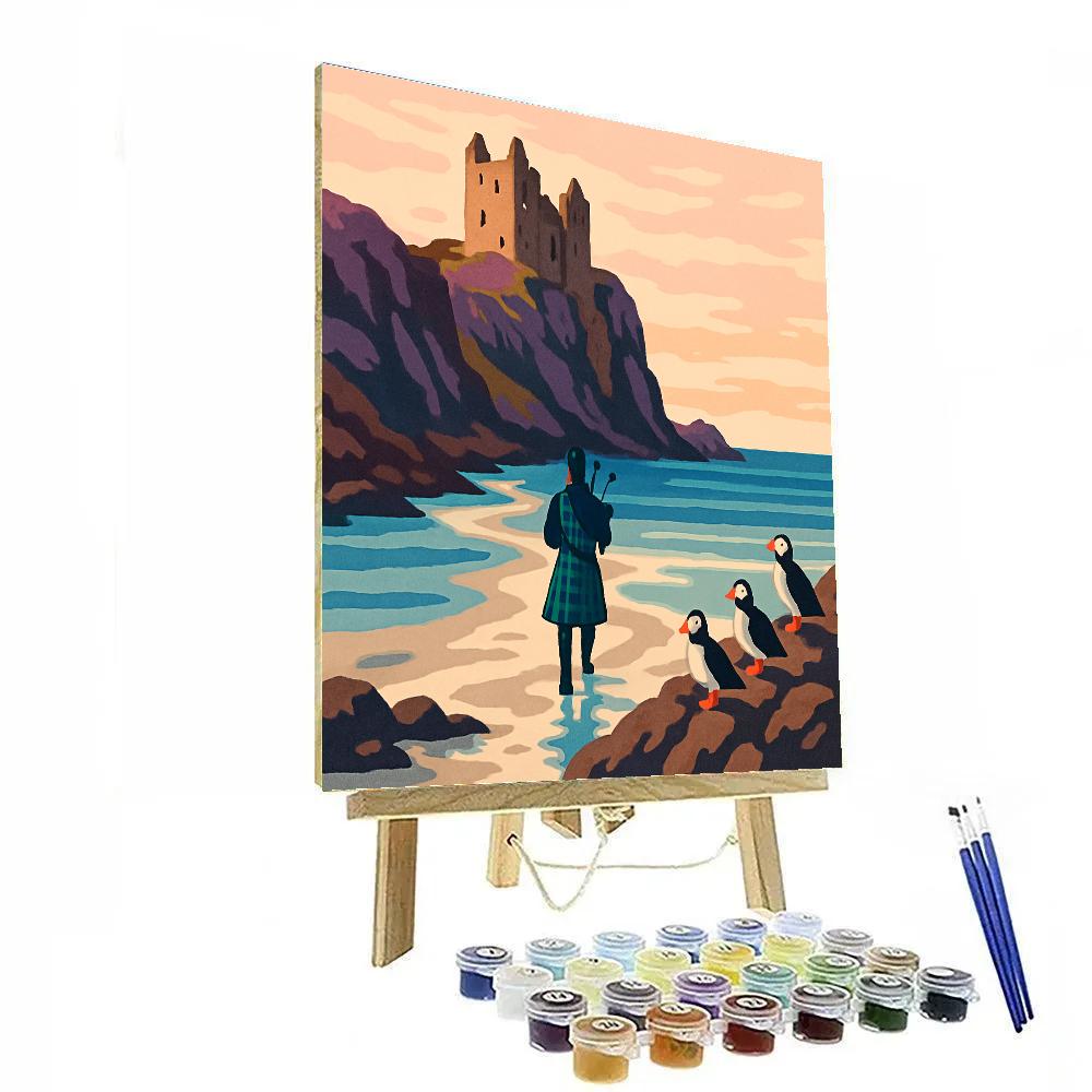 Dunluce Like Scotland At Low Tide painting number kit