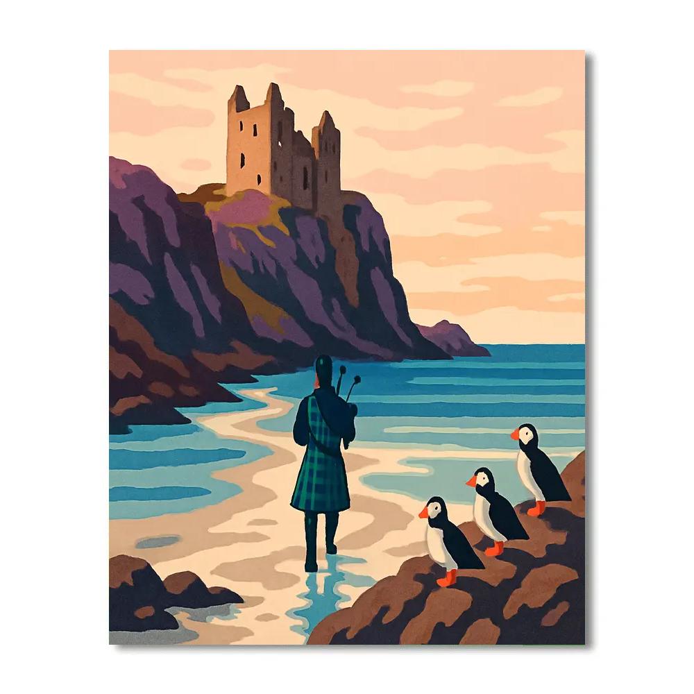 Dunluce Like Scotland At Low Tide painting number kit