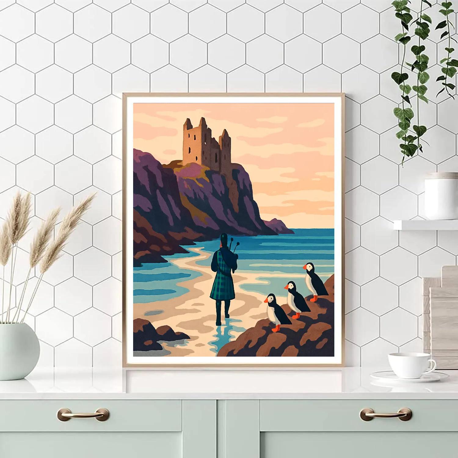 Dunluce Like Scotland At Low Tide painting number kit
