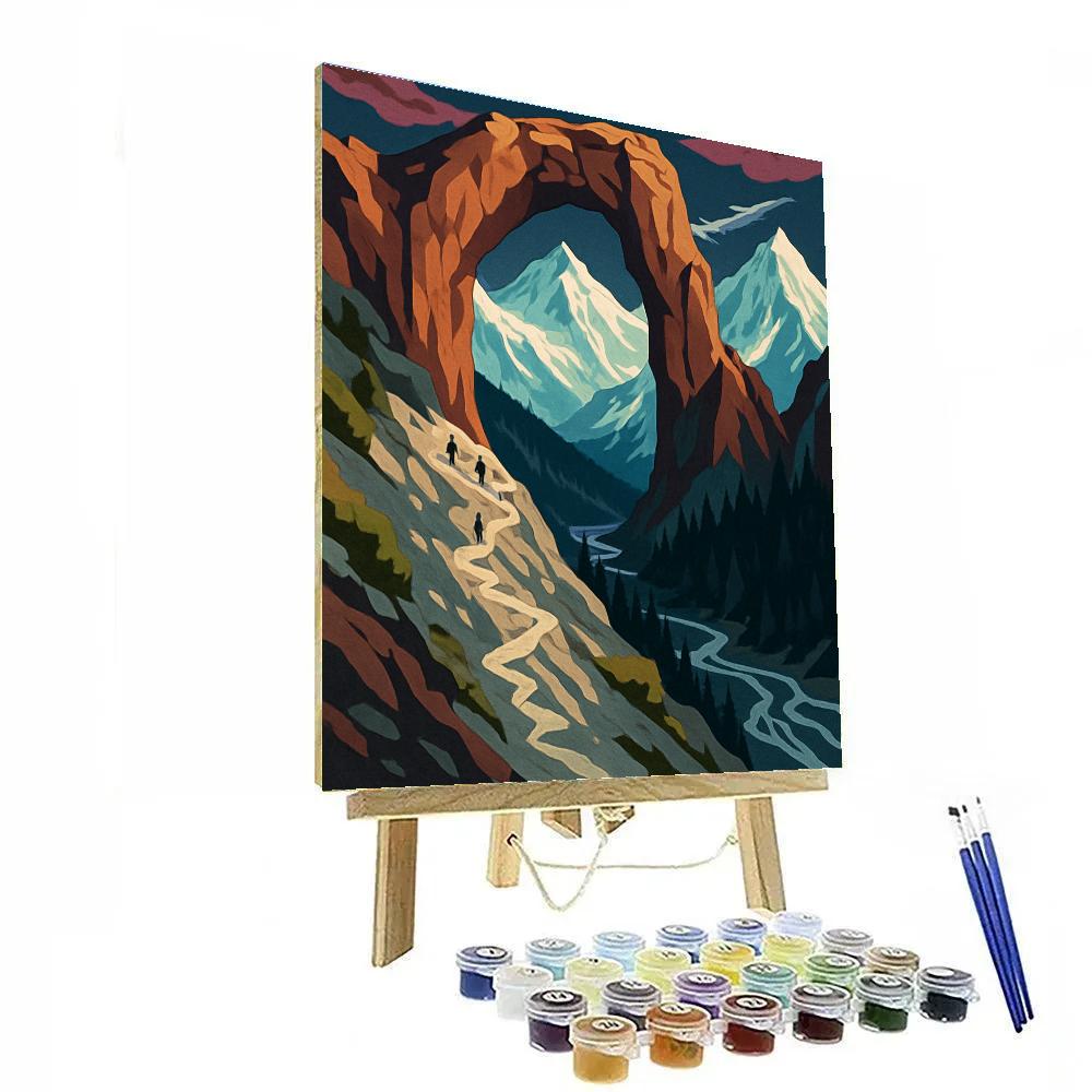 Wind Carved Pass Mountain Crafted Panorama Paint by numbers art