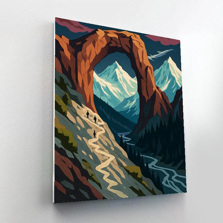 Wind Carved Pass Mountain Crafted Panorama Paint by numbers art