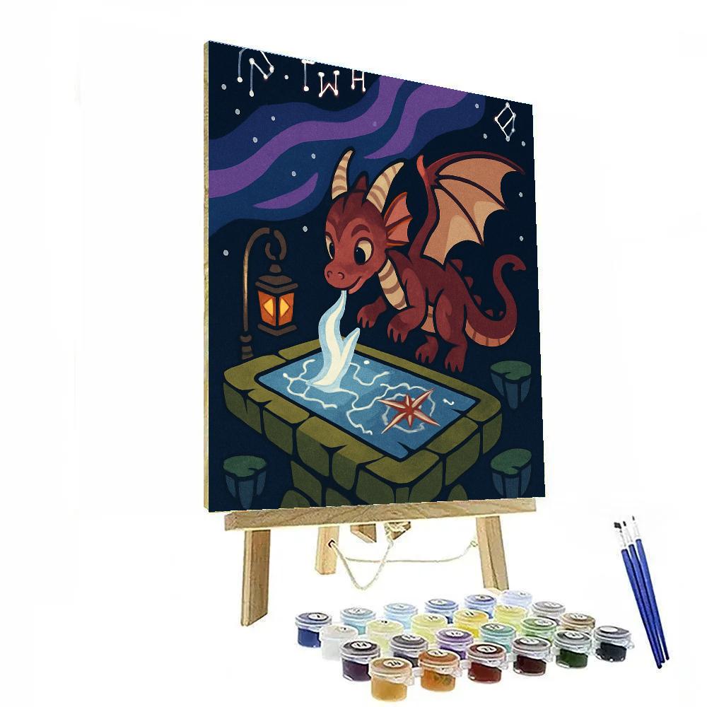 Fantasy Forgelight Dragon Cartographer Paint by numbers art