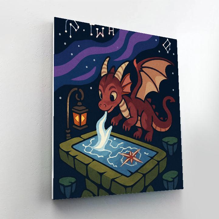 Fantasy Forgelight Dragon Cartographer Paint by numbers art