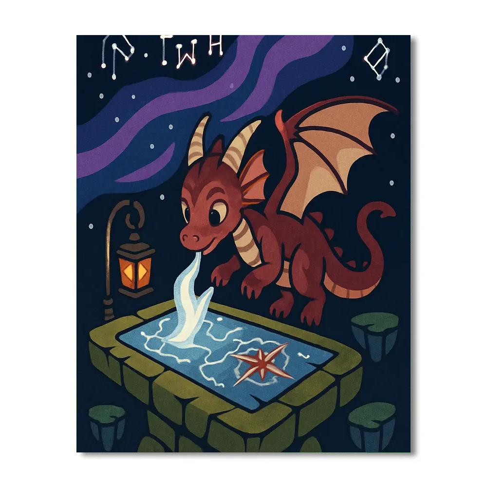 Fantasy Forgelight Dragon Cartographer Paint by numbers art