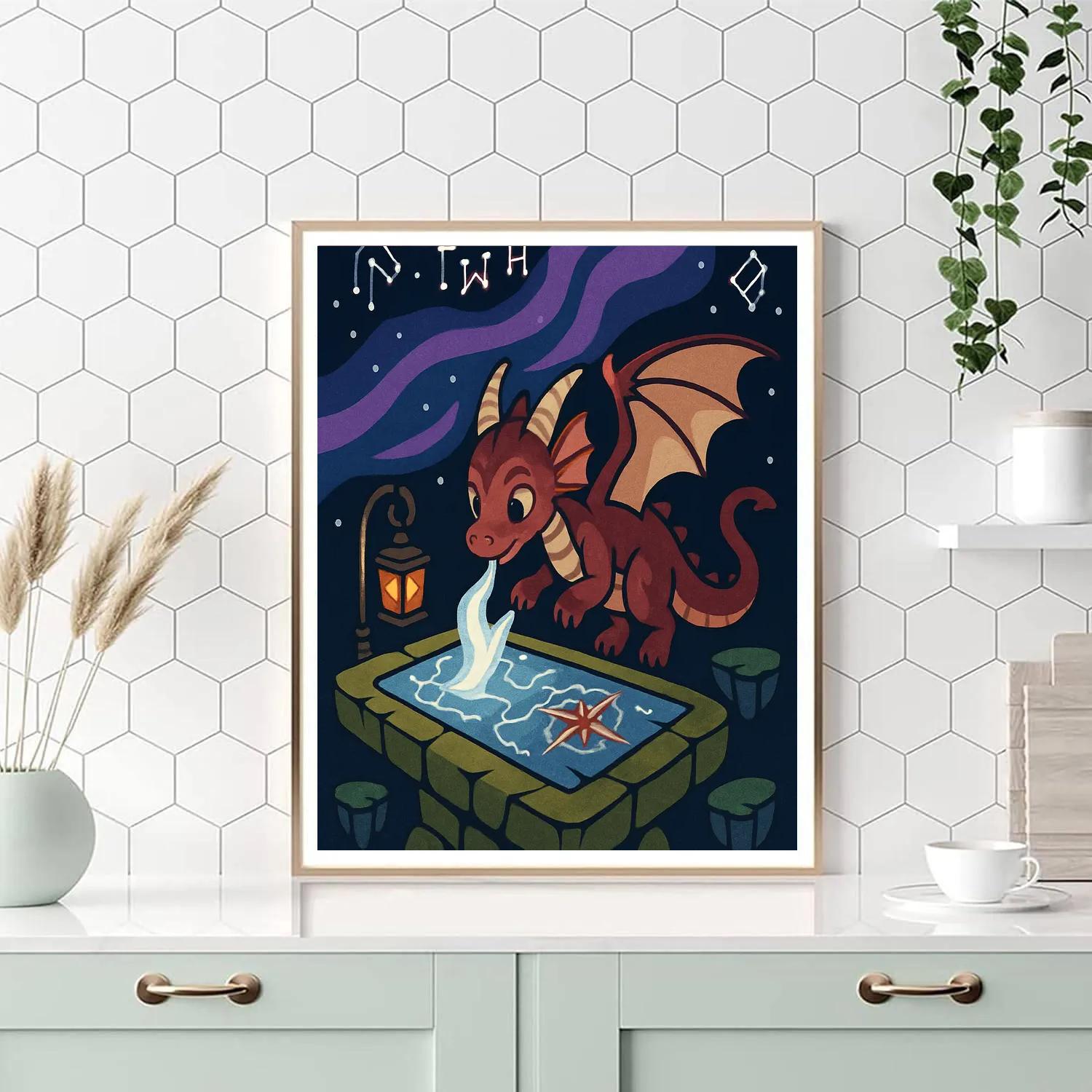 Fantasy Forgelight Dragon Cartographer Paint by numbers art
