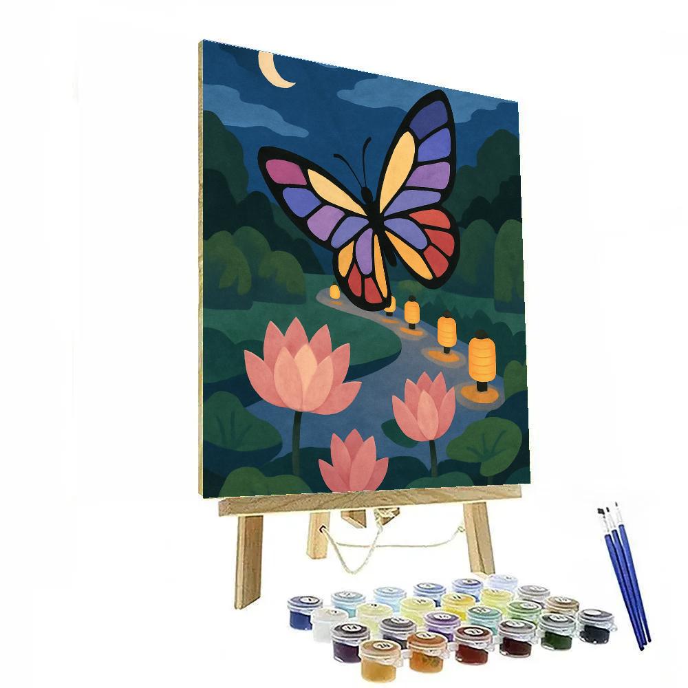 Lanternlit Butterfly Pathway Garden Paint by numbers kits