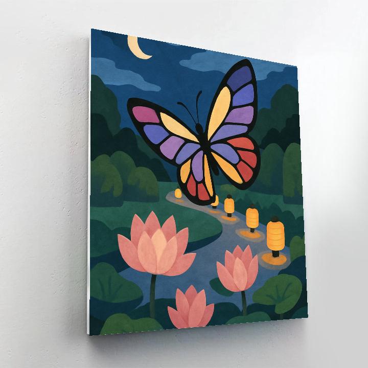 Lanternlit Butterfly Pathway Garden Paint by numbers kits