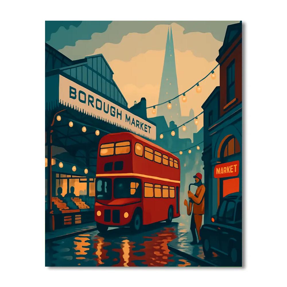 Foglit London Market Kaleidoscope paint by numbers