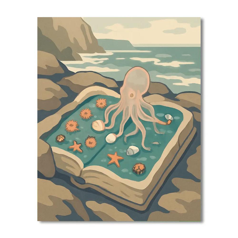 Tidepool Library In Ocean Light Number painting
