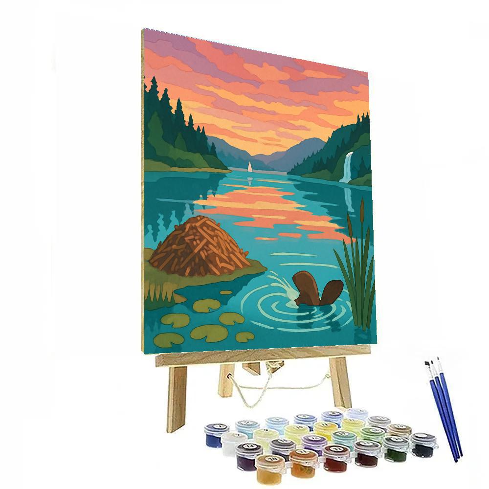 Kaleidoscope Shoreline Lake painting number kit