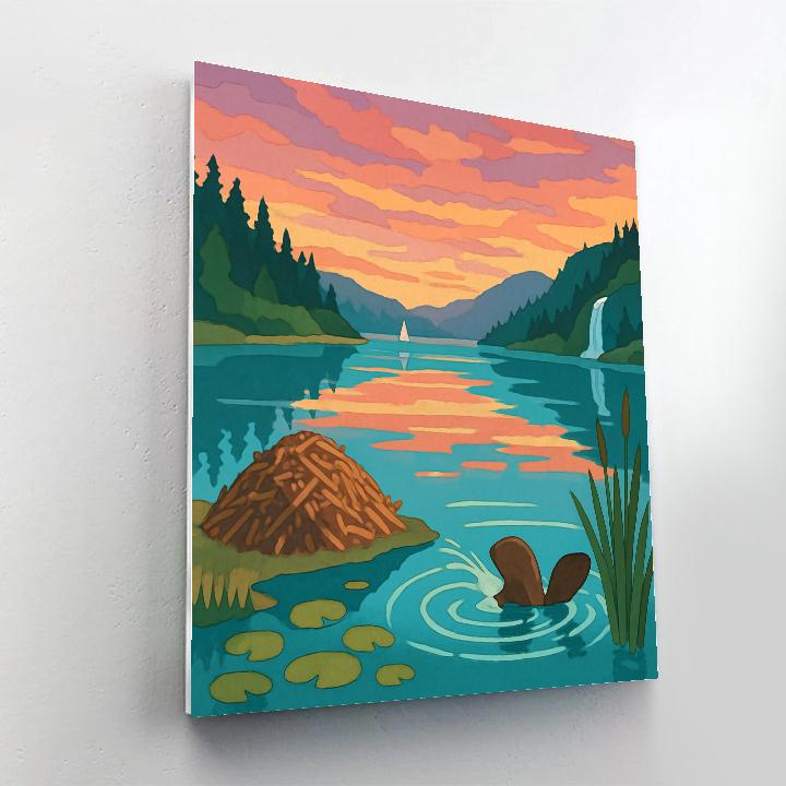 Kaleidoscope Shoreline Lake painting number kit