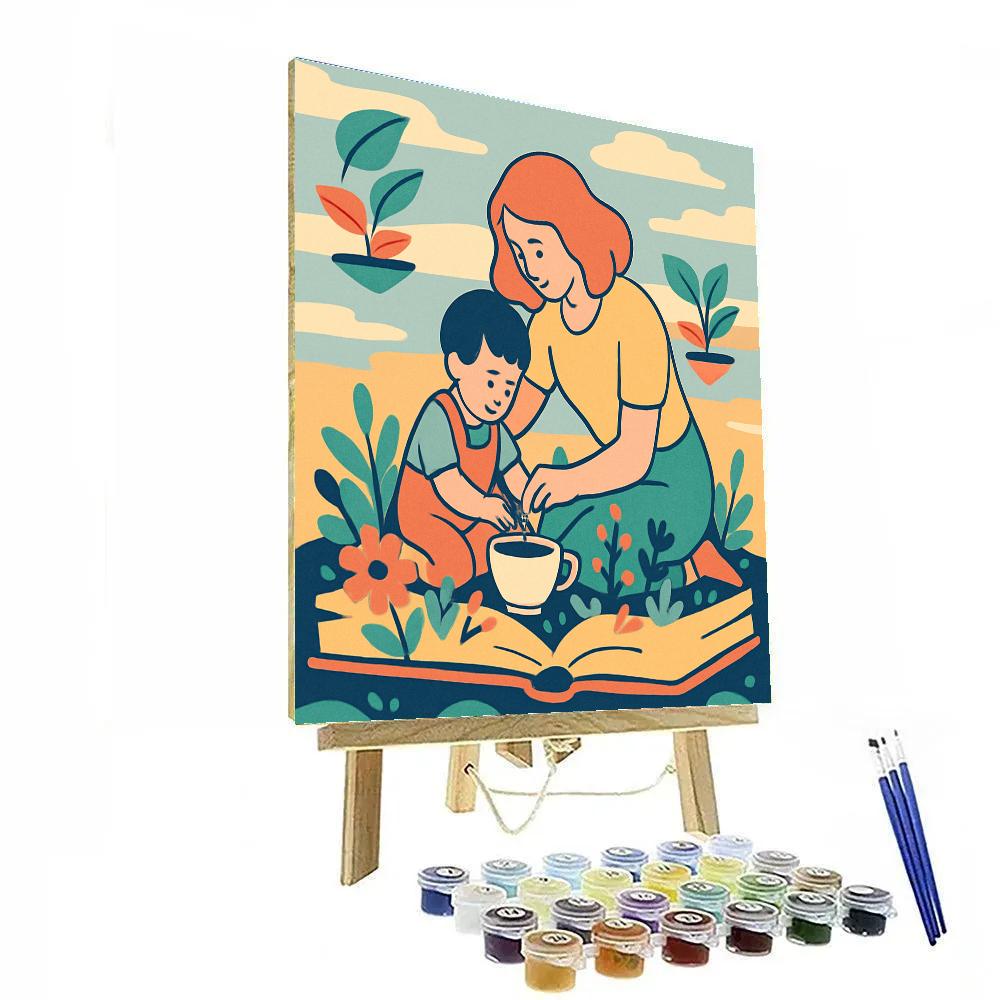 Mother In The Floating Garden Atlas paint by color