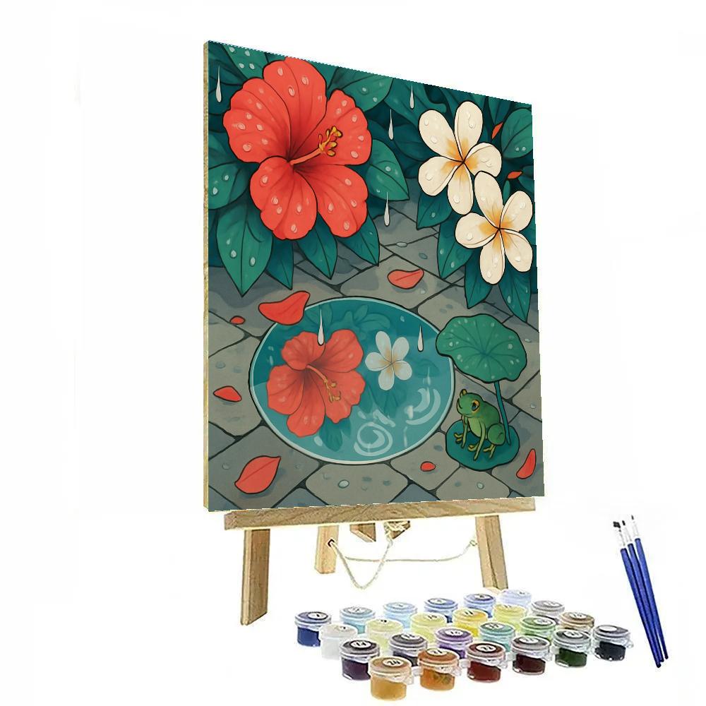 Floral Monsoon Courtyard Mosaic paint by color