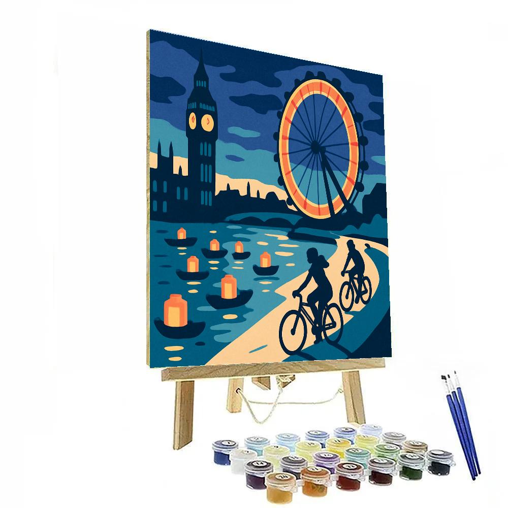 River Parade With London Eye Lanterns Painting by numbers kit