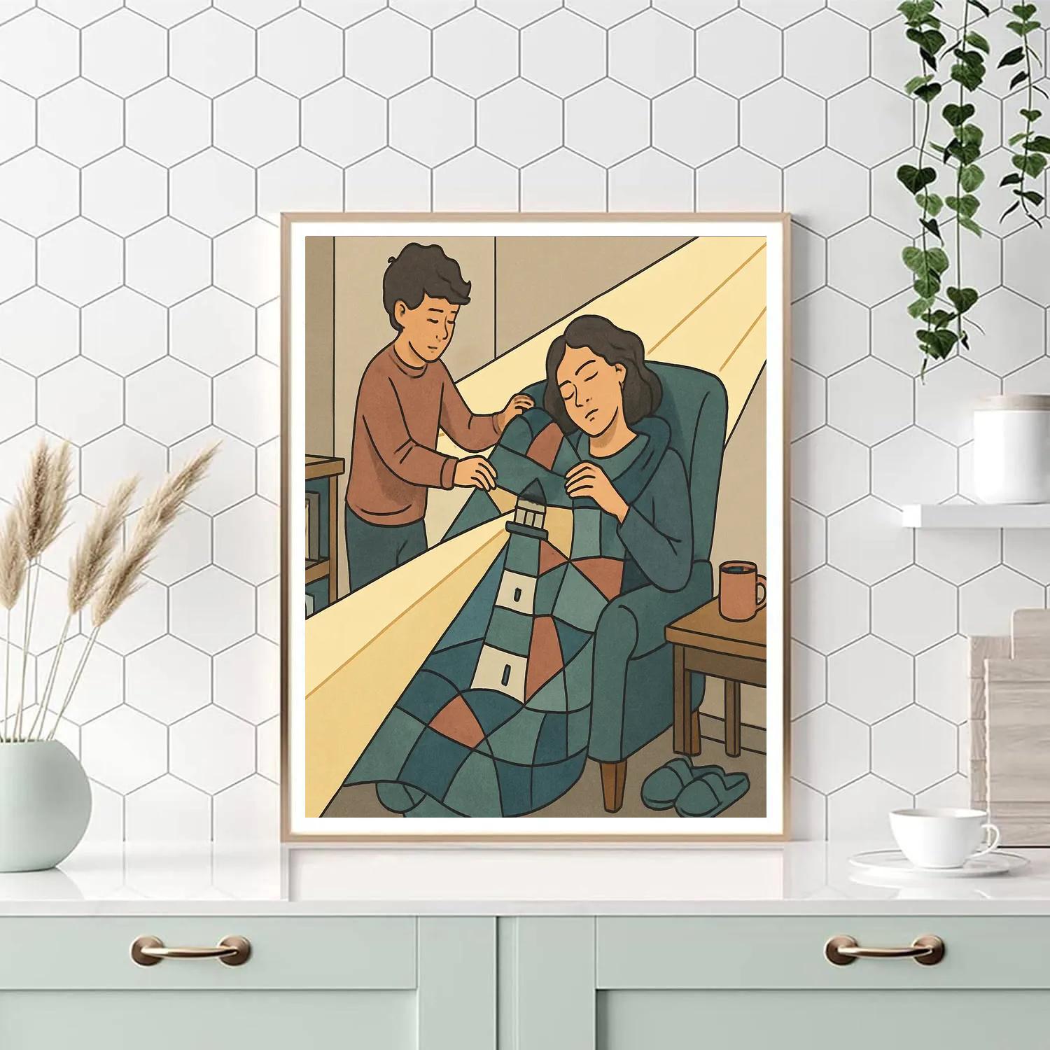 Lighthouse Quilt For A Sleeping Mother Paint by numbers art