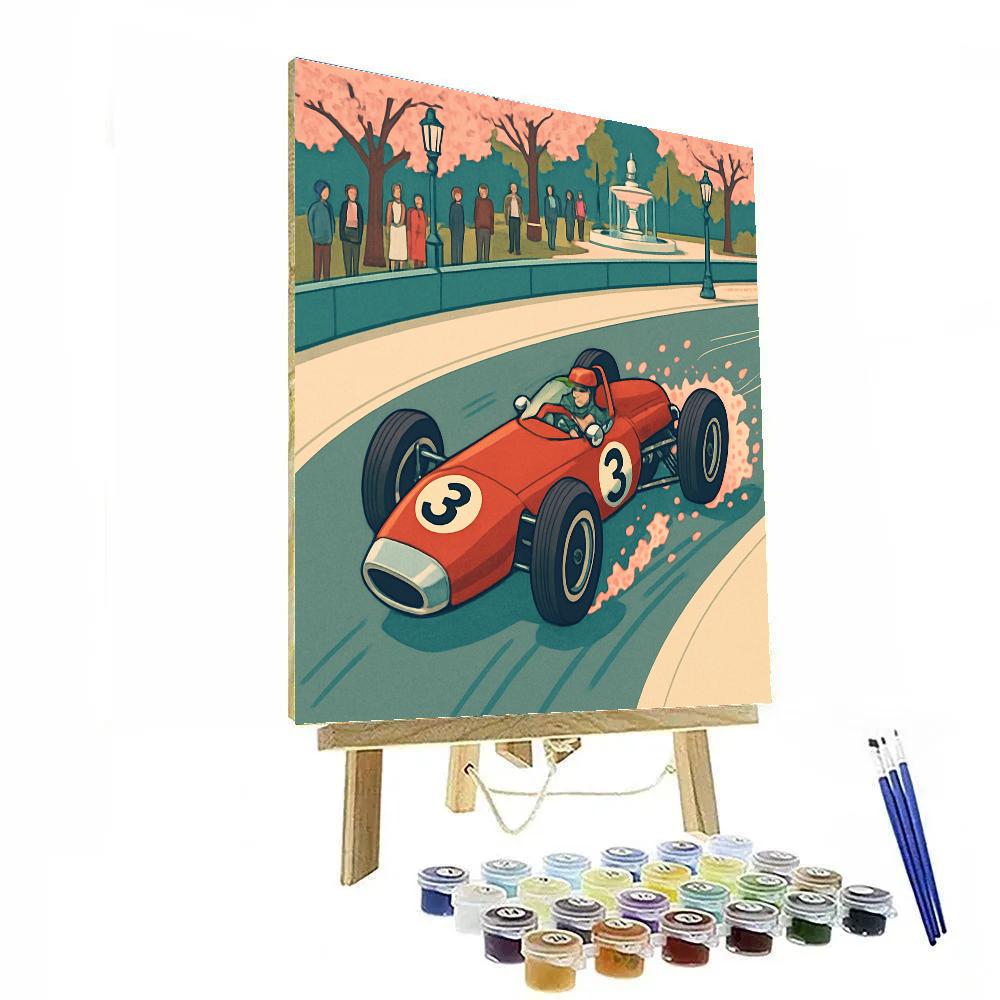 Chrome Blossom Grand Prix Of Cars Paint by numbers art
