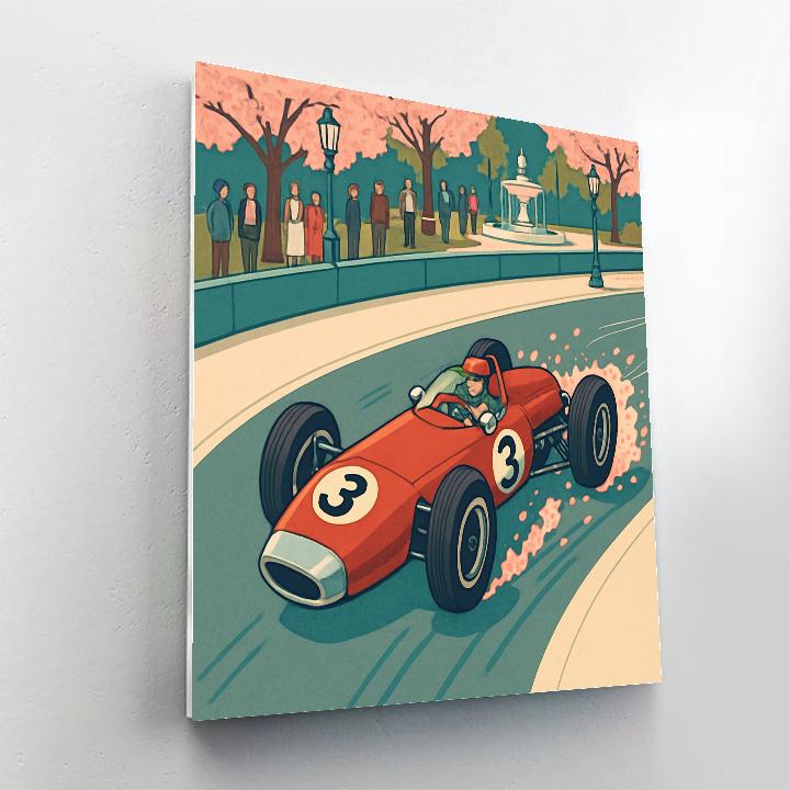 Chrome Blossom Grand Prix Of Cars Paint by numbers art