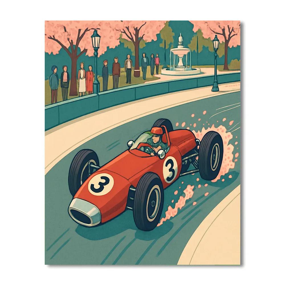 Chrome Blossom Grand Prix Of Cars Paint by numbers art
