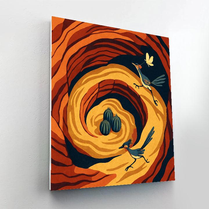 Wind Carved Canyons In Desert Glow paint by number