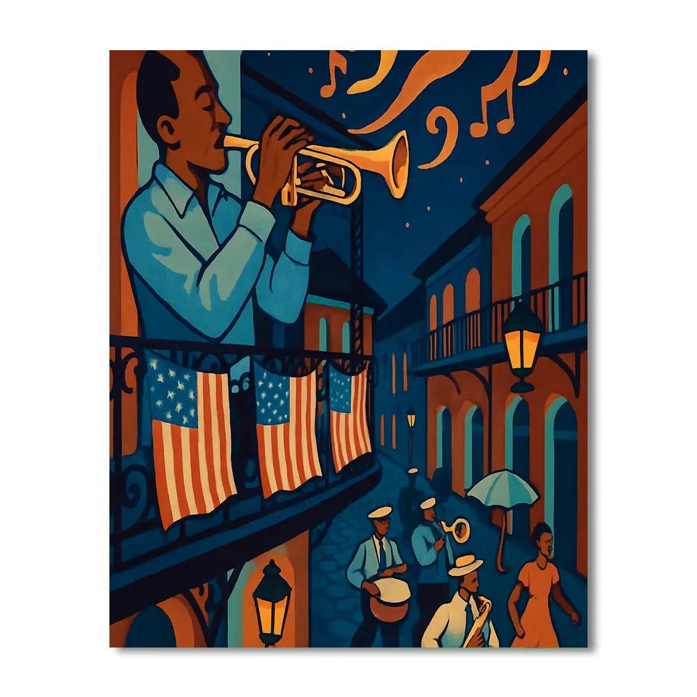 USA Crafted Jazz Night In New Orleans Painting by numbers kit