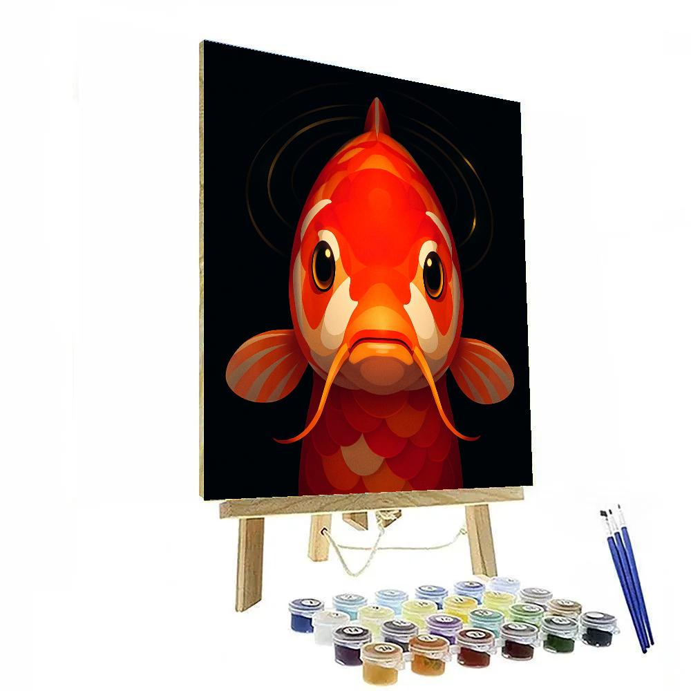 Crimson Koi Vortex Serenity DIY paint by numbers