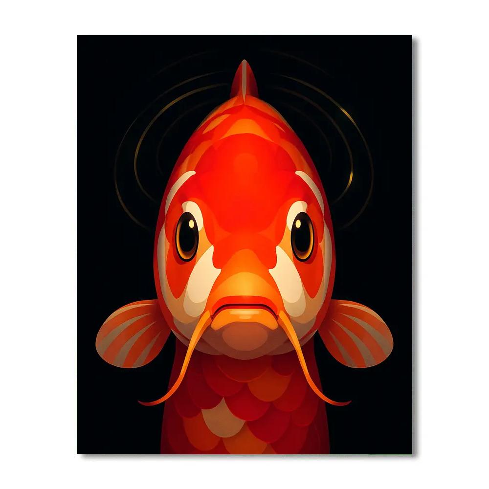 Crimson Koi Vortex Serenity DIY paint by numbers