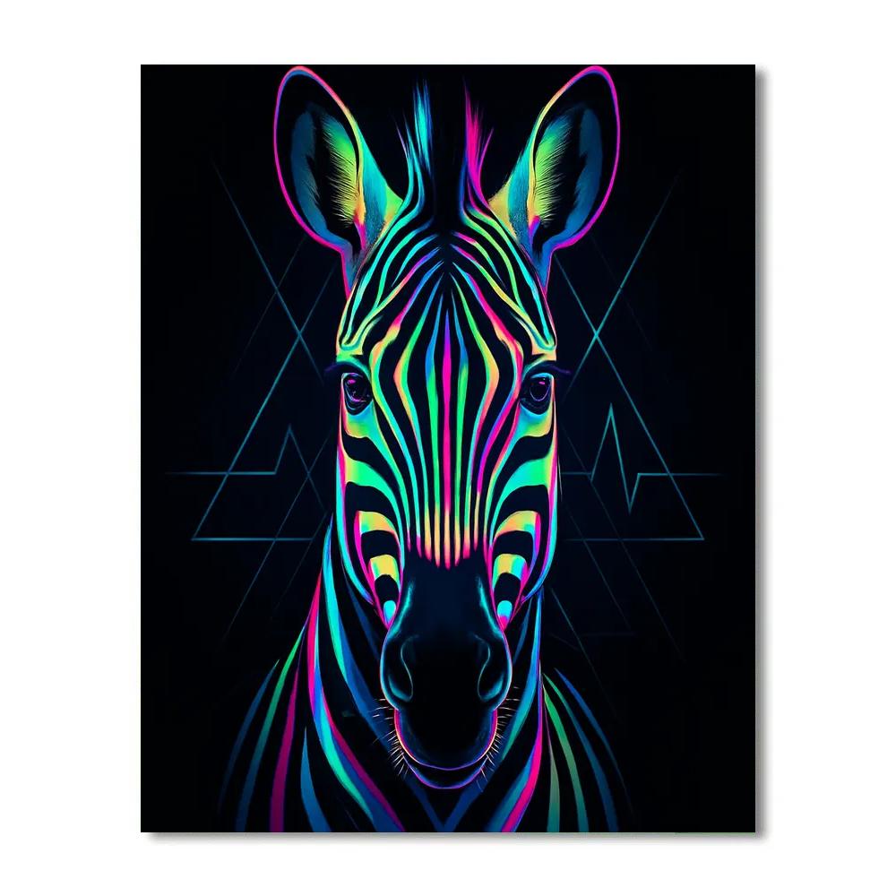 Electric Zebra Pulse Geometry DIY paint by numbers