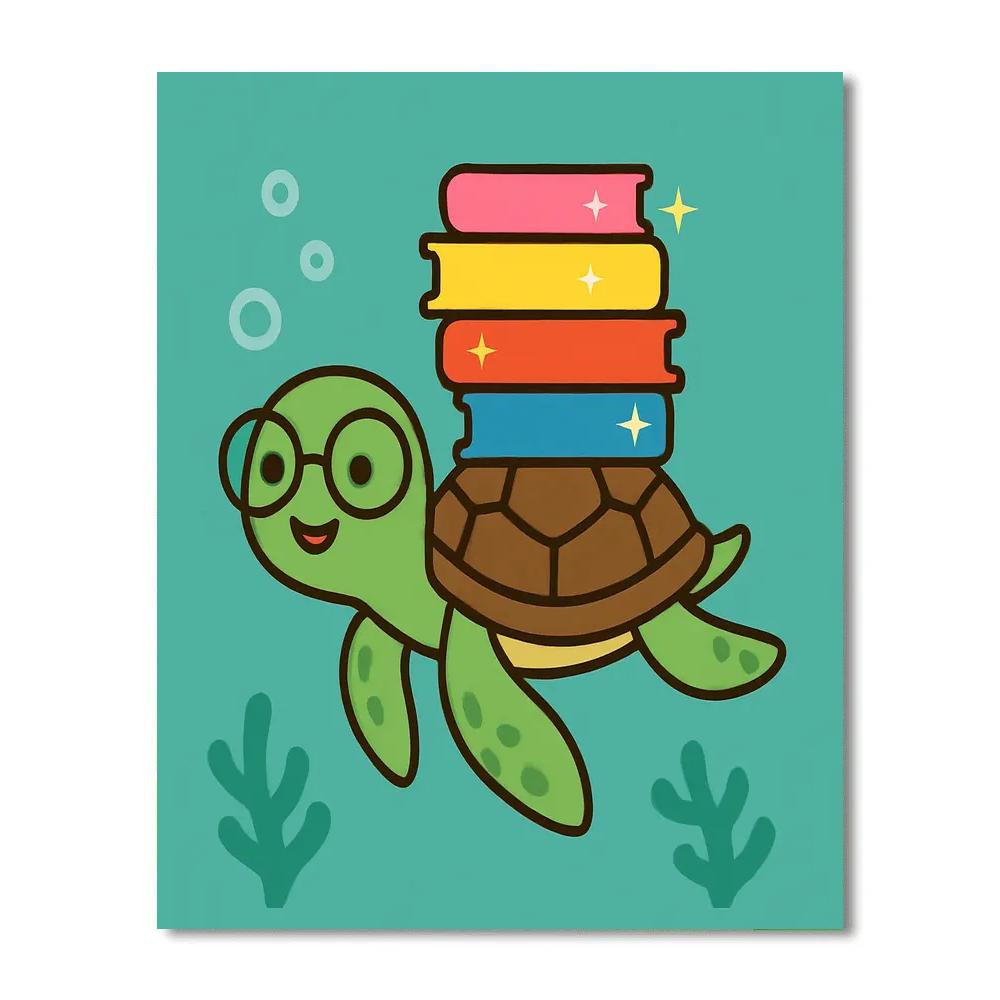 Comet Library Turtle DIY paint by numbers